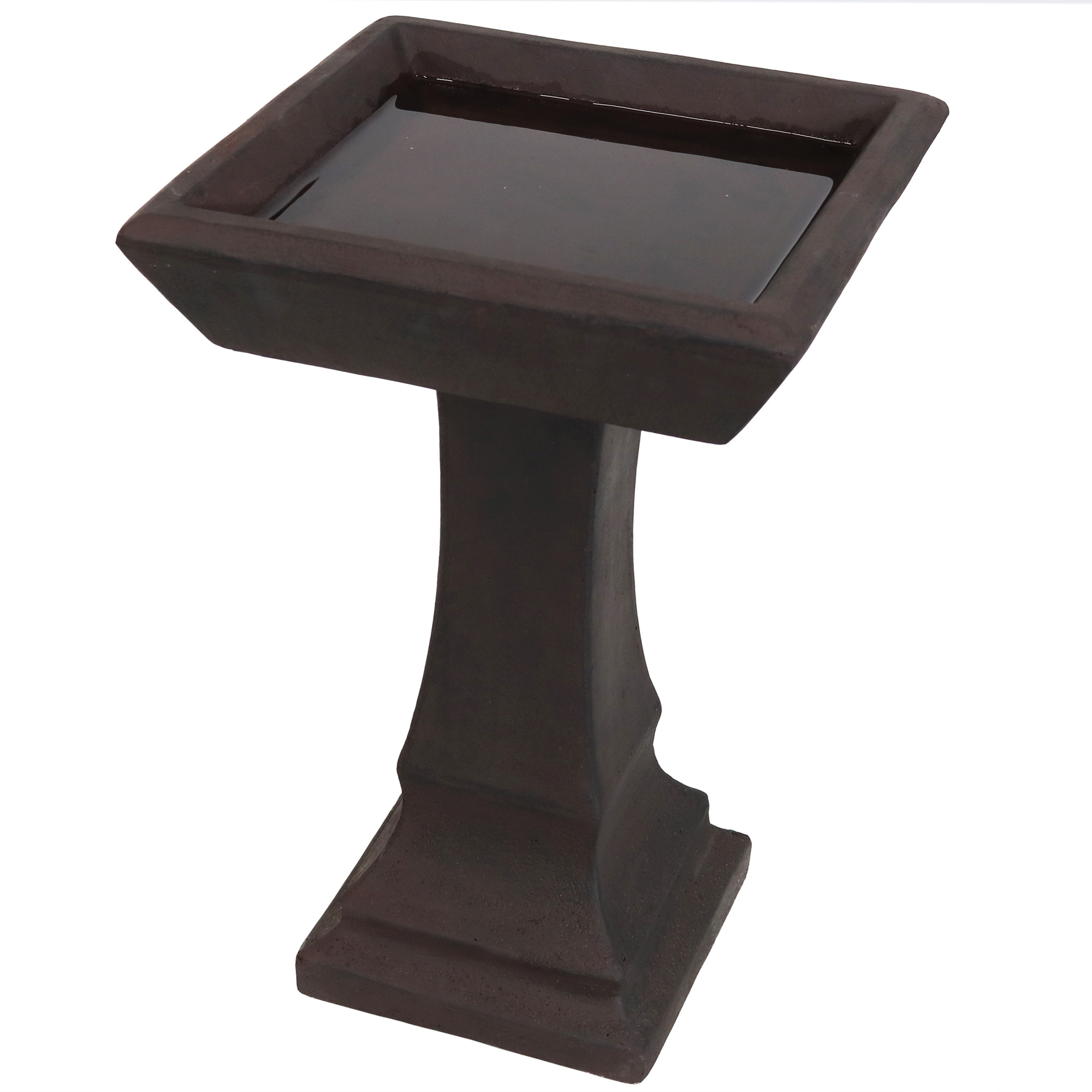 Sunnydaze Decor, Square Modern Reinforced Concrete Bird Bath - 23in., Model# FWD-457